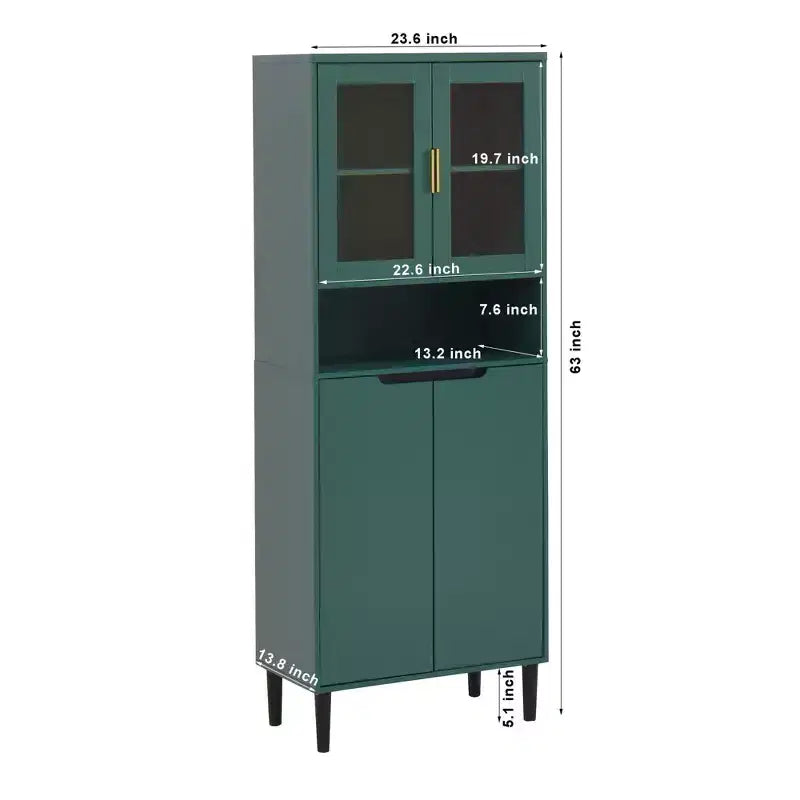Bibliothèque haute avec portes en verre trempé, planches réglables, 4 portes en MDF laqué, Blanc, Rangement salon et chambre