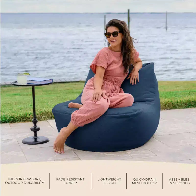 Fauteuil de jardin léger Big Joe Luft, tissu Sunbrella de qualité supérieure, rembourrage en billes ComfortFlow