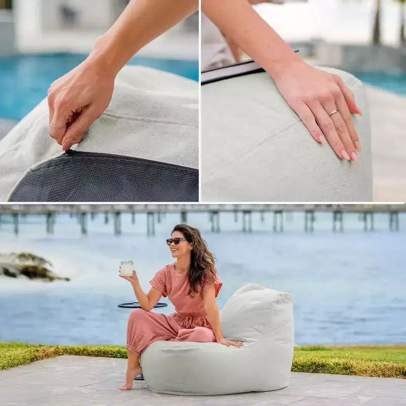 Fauteuil de jardin léger Big Joe Luft, tissu Sunbrella de qualité supérieure, rembourrage en billes ComfortFlow