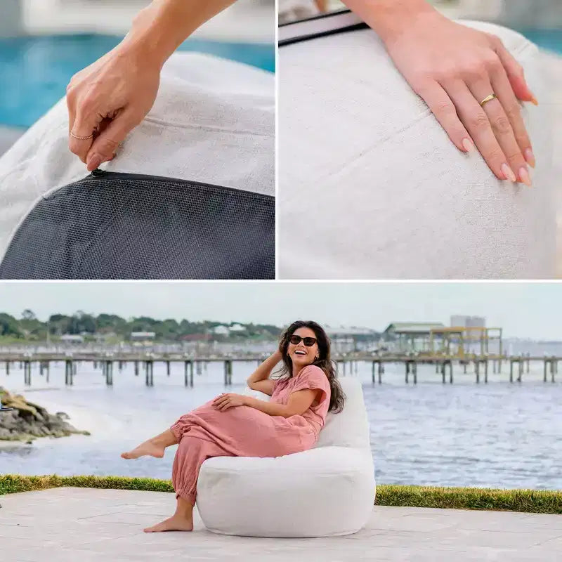 Fauteuil de jardin léger Big Joe Luft, tissu Sunbrella de qualité supérieure, rembourrage en billes ComfortFlow