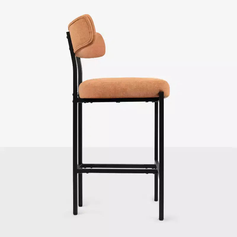 Tabourets de bar ronds Vatros, chaises de comptoir modernes rembourrées en velours pour salle à manger