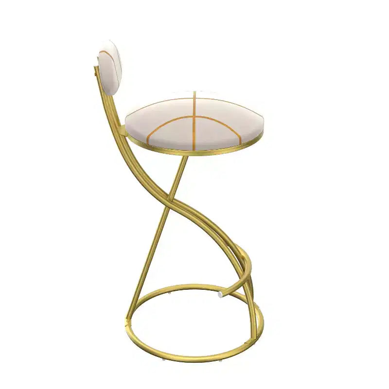 Tabourets de bar ronds Vatros, chaises de comptoir modernes rembourrées en velours pour salle à manger