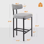 Tabourets de bar ronds Vatros, chaises de comptoir modernes rembourrées en velours pour salle à manger