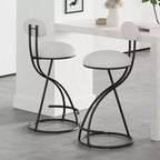 Tabourets de bar ronds Vatros, chaises de comptoir modernes rembourrées en velours pour salle à manger