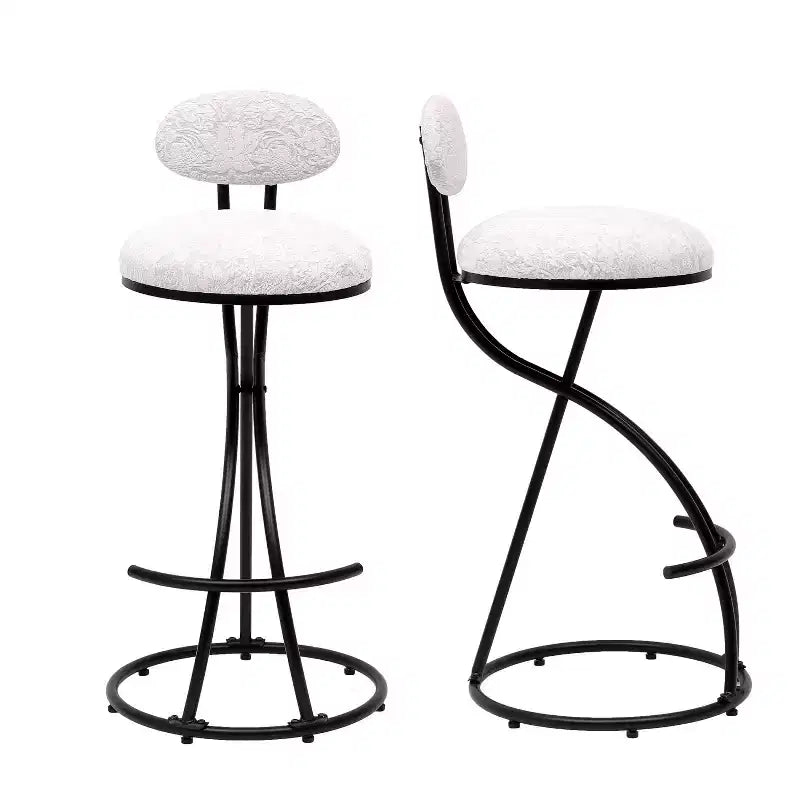 Tabourets de bar ronds Vatros, chaises de comptoir modernes rembourrées en velours pour salle à manger