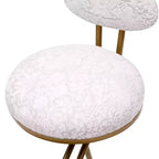 Tabourets de bar ronds Vatros, chaises de comptoir modernes rembourrées en velours pour salle à manger