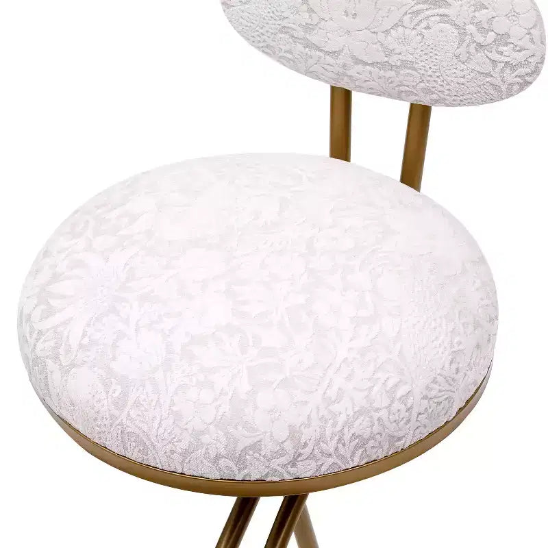 Tabourets de bar ronds Vatros, chaises de comptoir modernes rembourrées en velours pour salle à manger