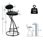 Tabourets de bar ronds Vatros, chaises de comptoir modernes rembourrées en velours pour salle à manger