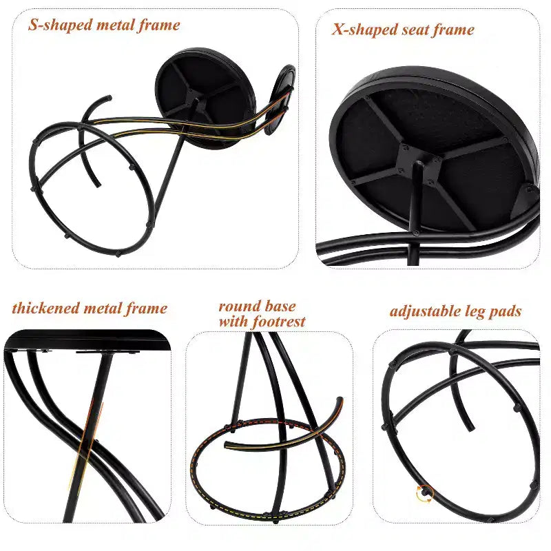 Tabourets de bar ronds Vatros, chaises de comptoir modernes rembourrées en velours pour salle à manger