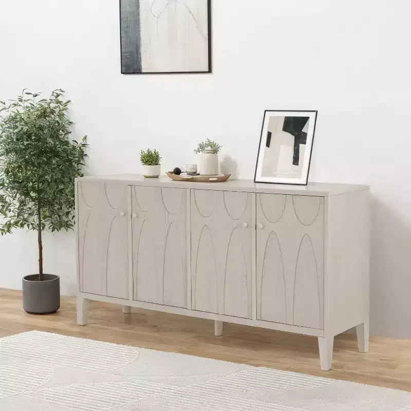Buffet Christopher Knight Home Vaughan avec quatre étagères réglables et portes