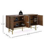 Christopher Knight Home Vincent Armoire de buffet contemporaine en métal avec deux étagères réglables