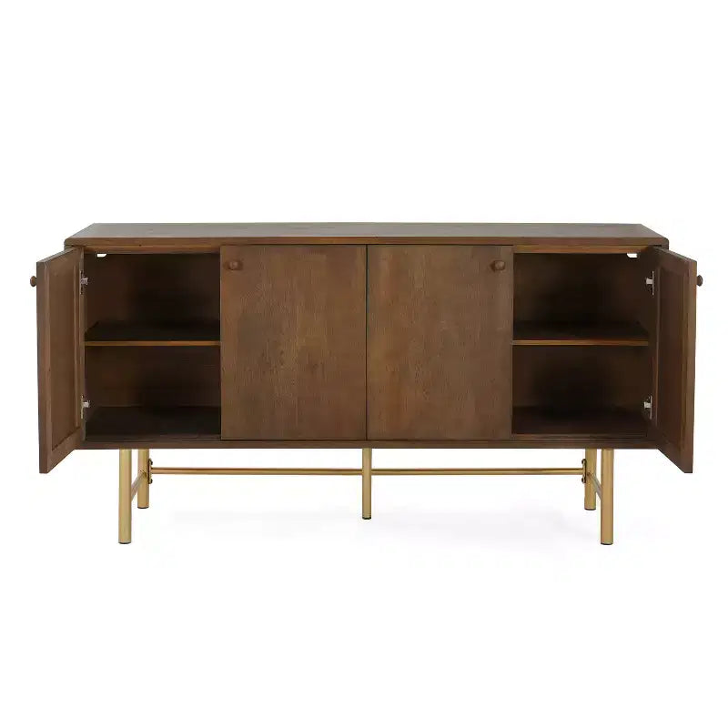 Christopher Knight Home Vincent Armoire de buffet contemporaine en métal avec deux étagères réglables