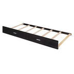 Lit superposé double sur double avec lit gigogne simple, tiroirs de rangement et escalier, cadre de lit mezzanine en bois - ModernLuxe