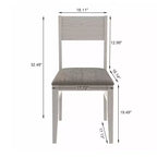 Ensemble de salle à manger 5 pièces VECELO de style ferme pour 4 personnes, table carrée en bois d'hévéa et 4 chaises de salle à manger rembourrées, gris