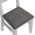 Ensemble de salle à manger 5 pièces VECELO de style ferme pour 4 personnes, table carrée en bois d'hévéa et 4 chaises de salle à manger rembourrées, gris