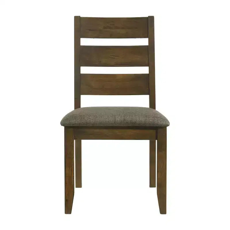 Ensemble Simple Relax de 2 chaises de salle à manger rembourrées avec dossier échelle en muscade noueuse et gris
