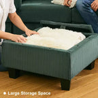 Belffin Canapé-lit modulaire en velours côtelé 9 places convertible avec poufs de rangement Canapé-lit modulaire pour salon