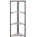 Logan 4 Tier Corner Book Shelf - ETG4200 - Light Grey Oak/Black - Safavieh