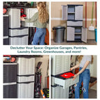 Armoire de rangement en plastique Sunnydaze avec 2 étagères réglables et 1 tiroir - 57