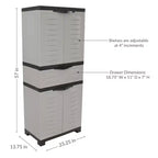 Armoire de rangement en plastique Sunnydaze avec 2 étagères réglables et 1 tiroir - 57
