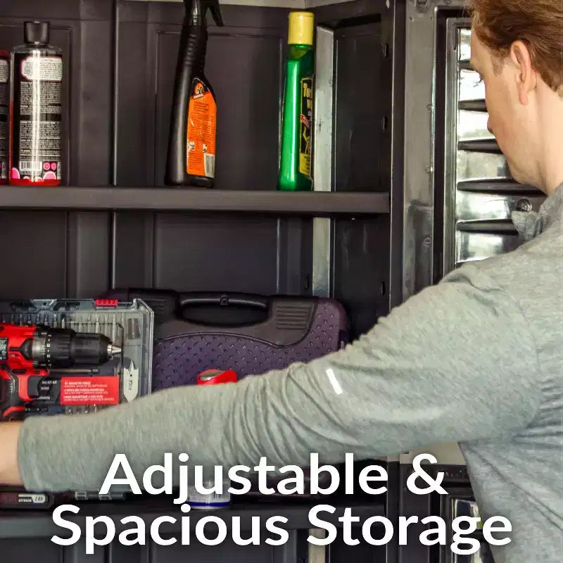 Armoire de rangement en plastique Sunnydaze avec 2 étagères réglables et 1 tiroir - 57