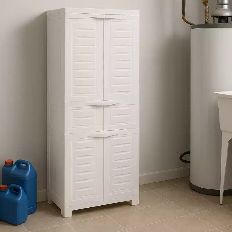 Armoire de rangement en plastique Sunnydaze avec 2 étagères réglables et 1 tiroir - 57