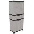 Sunnydaze Plastic Storage Cabinet with 2 Adjustable Shelves and 1 Drawer - 57