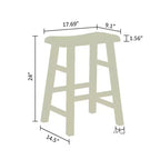 eHemco Tabourets de Bar en Bois Massif Robuste avec Siège en Selle, Hauteur de Comptoir de Cuisine, 61 cm, Lot de 2