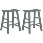 eHemco Tabourets de Bar en Bois Massif Robuste avec Siège en Selle, Hauteur de Comptoir de Cuisine, 61 cm, Lot de 2