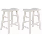 eHemco Tabourets de Bar en Bois Massif Robuste avec Siège en Selle, Hauteur de Comptoir de Cuisine, 61 cm, Lot de 2