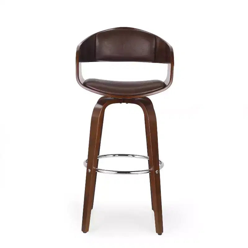 Tabouret de bar pivotant à 360°, tabouret de comptoir, chaise de salle à manger, tabouret de cuisine de pub, Noir et marron-ModernLuxe