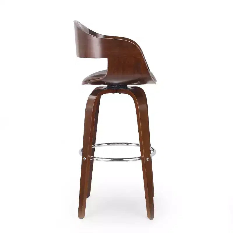 Tabouret de bar pivotant à 360°, tabouret de comptoir, chaise de salle à manger, tabouret de cuisine de pub, Noir et marron-ModernLuxe