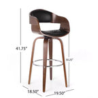 Tabouret de bar pivotant à 360°, tabouret de comptoir, chaise de salle à manger, tabouret de cuisine de pub, Noir et marron-ModernLuxe