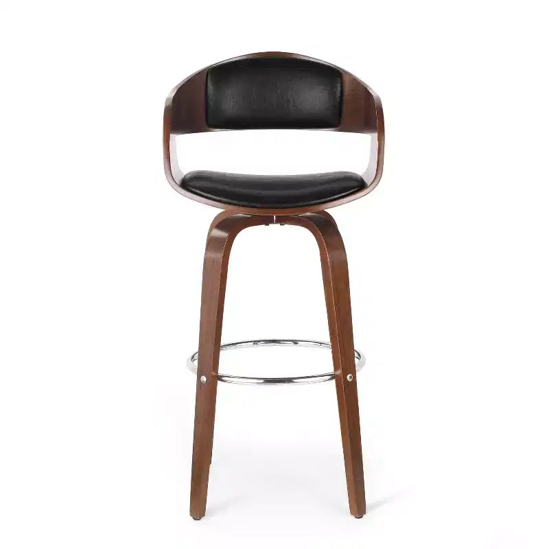 Tabouret de bar pivotant à 360°, tabouret de comptoir, chaise de salle à manger, tabouret de cuisine de pub, Noir et marron-ModernLuxe