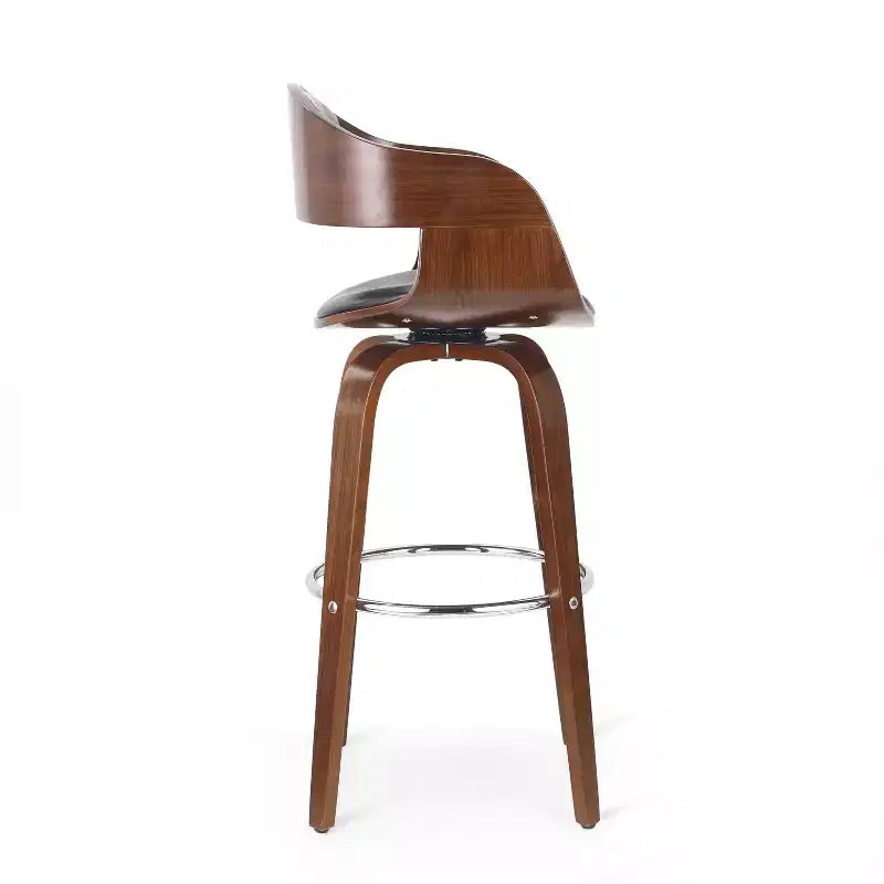 Tabouret de bar pivotant à 360°, tabouret de comptoir, chaise de salle à manger, tabouret de cuisine de pub, Noir et marron-ModernLuxe