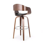 Tabouret de bar pivotant à 360°, tabouret de comptoir, chaise de salle à manger, tabouret de cuisine de pub, Noir et marron-ModernLuxe
