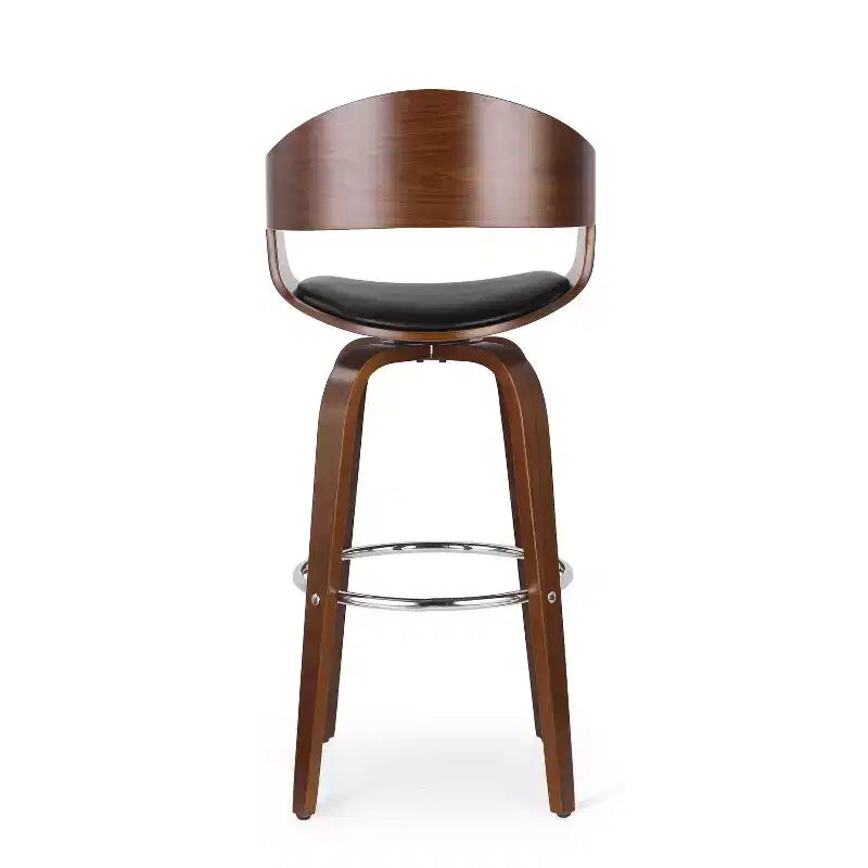 Tabouret de bar pivotant à 360°, tabouret de comptoir, chaise de salle à manger, tabouret de cuisine de pub, Noir et marron-ModernLuxe