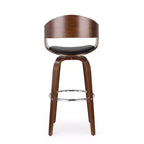 Tabouret de bar pivotant à 360°, tabouret de comptoir, chaise de salle à manger, tabouret de cuisine de pub, Noir et marron-ModernLuxe