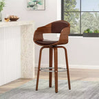 Tabouret de bar pivotant à 360°, tabouret de comptoir, chaise de salle à manger, tabouret de cuisine de pub, Noir et marron-ModernLuxe