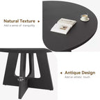 Grande table de salle à manger ronde de 47 pouces pour 4 à 6 personnes, table de ferme avec plateau et pieds en bois pour salle à manger noire (table uniquement)