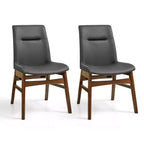 Subrtex Solid Wood dining Chair Faux Leather Upholstered Side Chair (Set of 2)