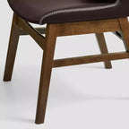 Subrtex Chaise de salle à manger en bois massif avec revêtement en similicuir (Lot de 2)