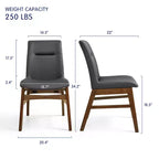 Subrtex Chaise de salle à manger en bois massif avec revêtement en similicuir (Lot de 2)