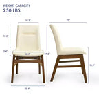 Subrtex Chaise de salle à manger en bois massif avec revêtement en similicuir (Lot de 2)