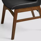 Subrtex Chaise de salle à manger en bois massif avec revêtement en similicuir (Lot de 2)