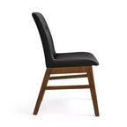 Subrtex Chaise de salle à manger en bois massif avec revêtement en similicuir (Lot de 2)