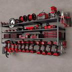Hausource 4-Tier Large Power Tool Organizer - 12 Drill Holder, Workshop Storage Rack