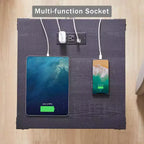 Table de chevet avec station de recharge, table de chevet de style rustique de 45 cm avec étagère réglable, table d'appoint en bois rustique