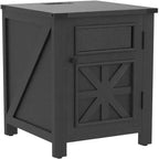 Table de chevet avec station de recharge, table de chevet de style rustique de 45 cm avec étagère réglable, table d'appoint en bois rustique