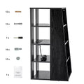 VEVOR 5-Tier AV Media Stand,Wooden Audio-Video Media Stand for DVD Players/Cable Boxes/Games Consoles, Height-Adjustable Media Storage Cabinet, Black